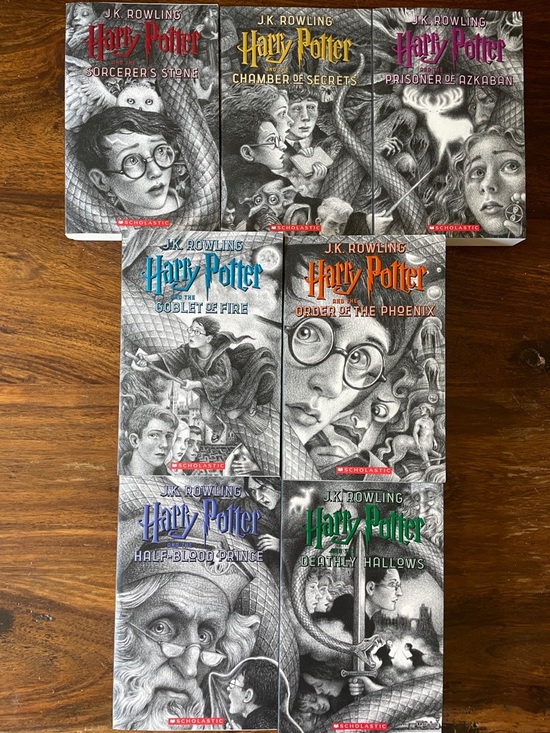 Harry Potter Other - 7 Harry Potter Complete Books Set of Seven Scholastic Black White Covers